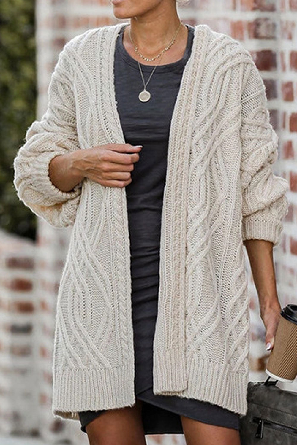 Women Ribbed Cuff Mid length Rainbow Striped Front Open Cardigan