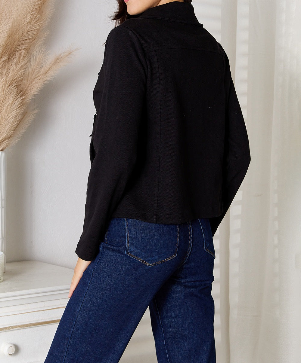 Women's Culture Code Full Size Zip-Up Jacket with Pockets