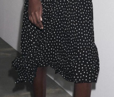 Women's Loose Polka Dot Halter Neck Sleeveless Irregular Hem Dress