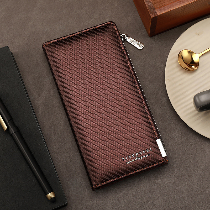 Men’s Long Wallet & Suit Bag Combo – Two-In-One Zipper Wallet with Multi Card Slots and ID Holder