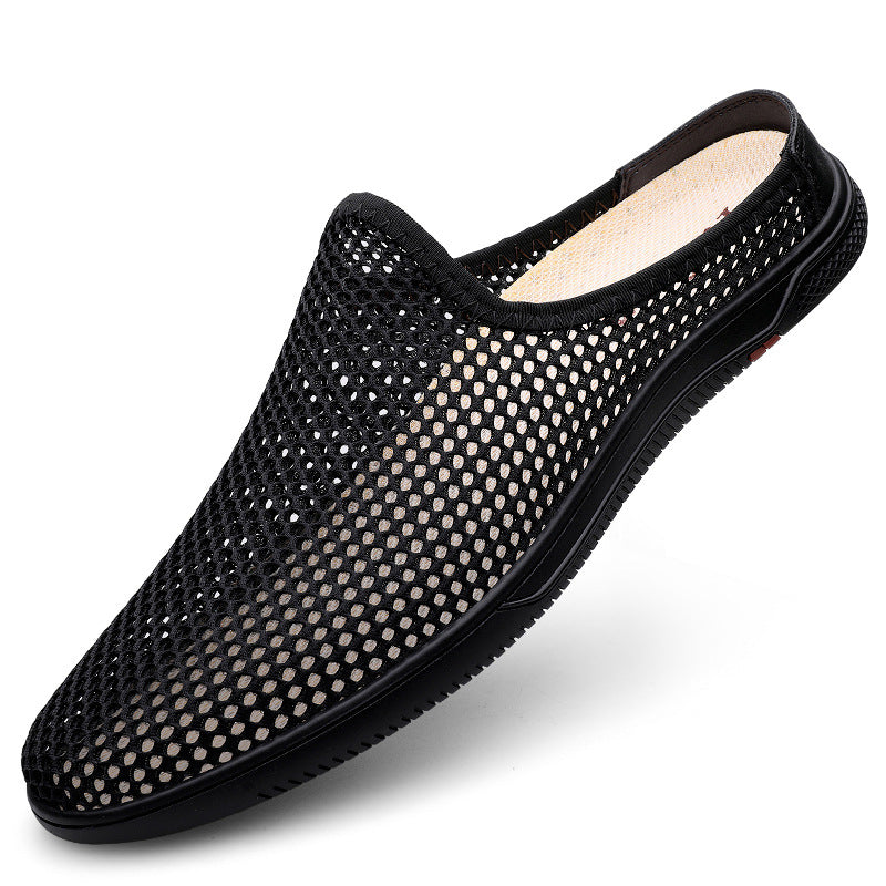 Mesh Half-Drag Toe Slippers