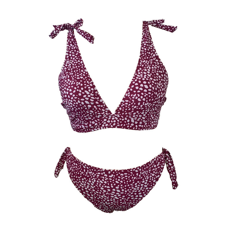 Plus Size Women’s Printed & Spotted One-Piece Swimsuit – Comfortable Stretch Swimwear for Beach & Pool