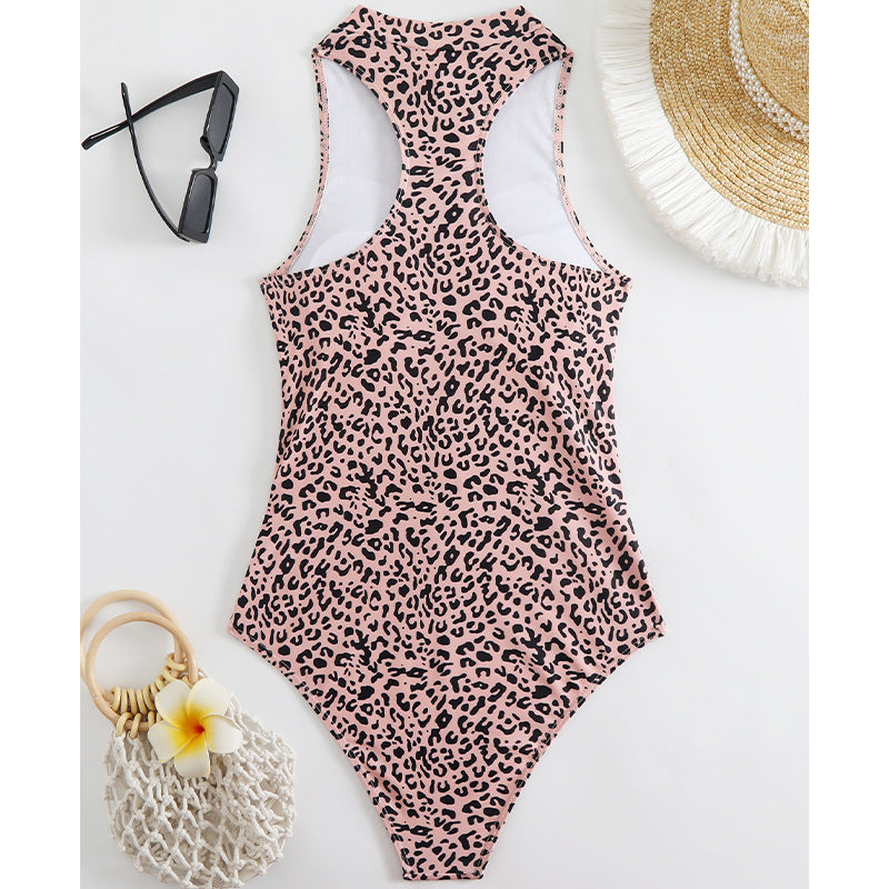 Women's Zipper One-Piece Swimsuit - Modern Fit Swimwear for Beach & Pool