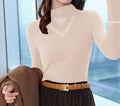 Women's Slim-Fit Long-Sleeve Knit Top - Comfortable Inner Layer