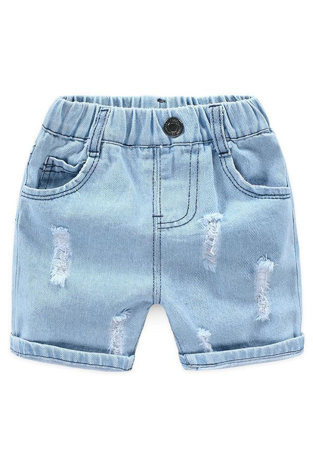 Kids Boys New Fashionable Waistband Half-Assed Elastic belt Tidal Range Solid Color Pattern Summer Casual Five- Points Pants Rpp