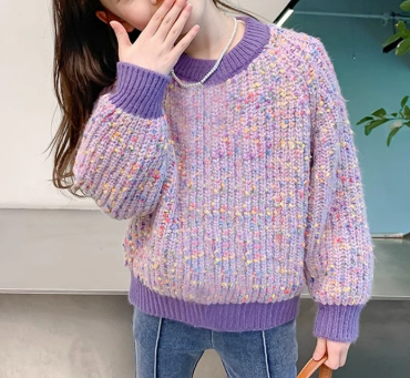 Charming Girls Knit Cardigan Sweater in Cozy Autumn and Winter Style