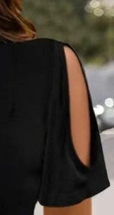 Women's Summer Pure Color V-Neck Button Off-Shoulder Short Sleeve Casual T-Shirt Top