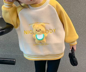Street Style Velvet Sweatshirt for Girls