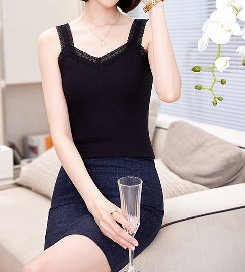 Elegant Women's V-Neck Camisole - Slim Fit Sleeveless Inner Layer for Spring and Summer