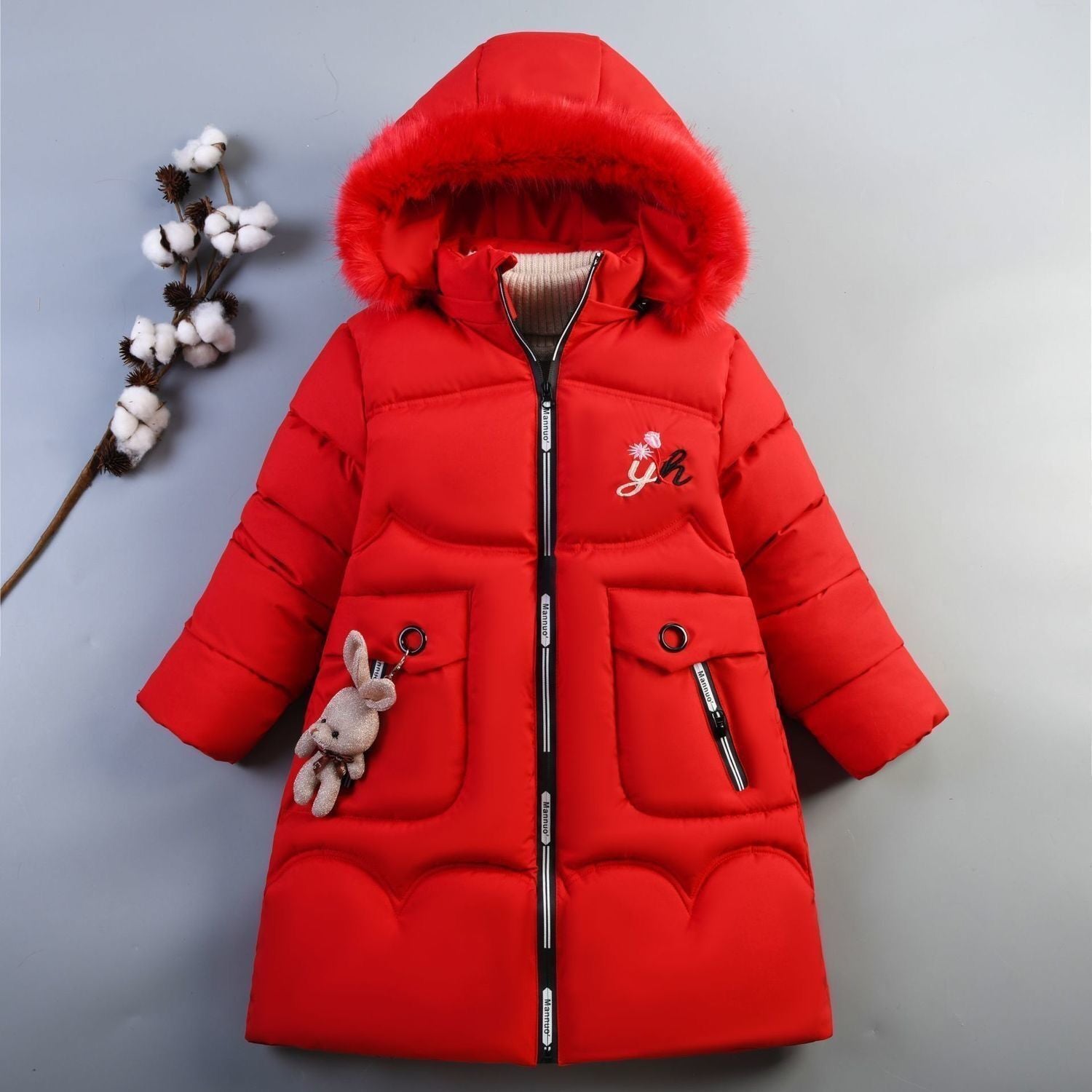 New Winter Style Girls’ Cotton-Padded Coat – Mid-Length Thickened Down-Cotton Jacket - RAC25JP3293GDRESS