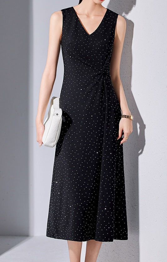 High-End Spaghetti Strap Autumn A-Line Dress for Petite Women