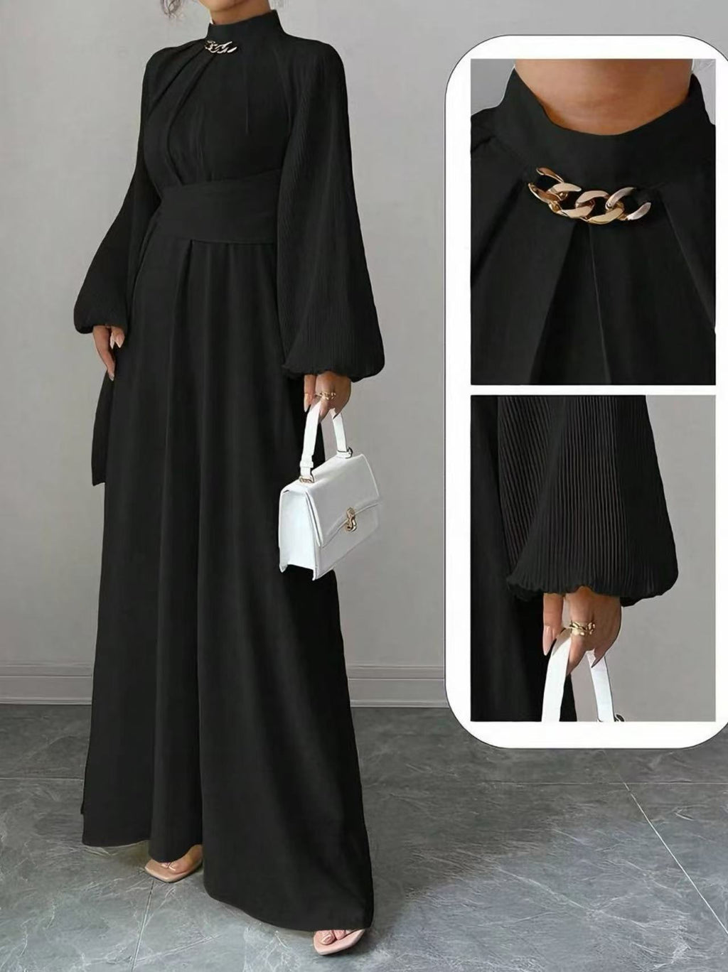Women's Burgundy Long Sleeve Maxi Dress – Elegant Fashion Dress for Casual, Party, Evening, Holiday & Special Occasions