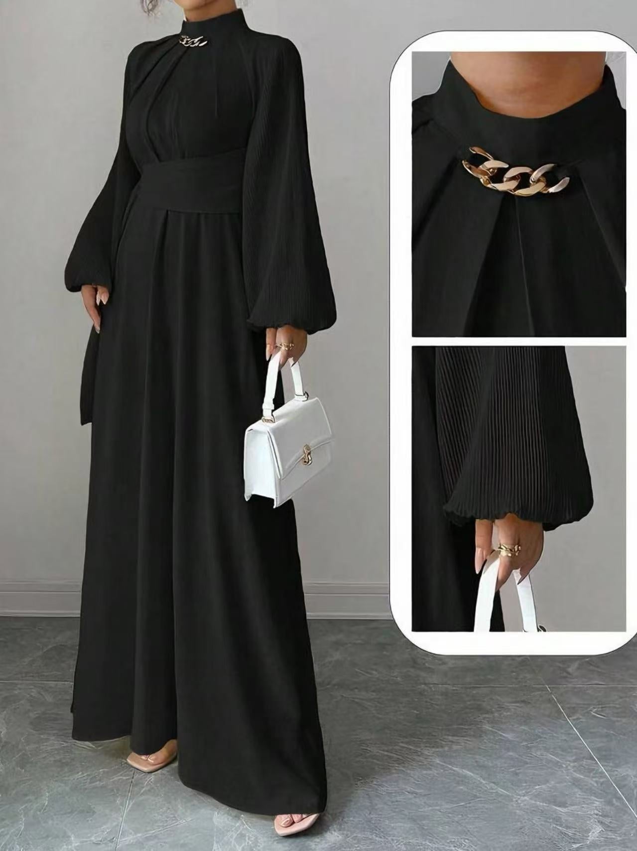 Women's Burgundy Long Sleeve Maxi Dress – Elegant Fashion Dress for Casual, Party, Evening, Holiday & Special Occasions