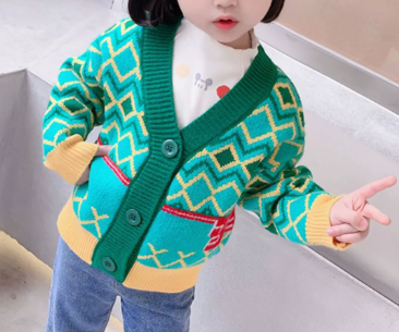 Little Girls Forest Knit Cardigan