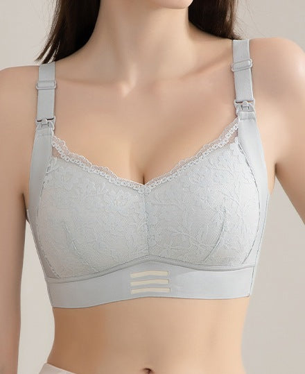 Tea Fiber Nursing Bra – Wireless, Front Buckle, Thin & Breathable Maternity Bra for Pregnancy & Breastfeeding Support