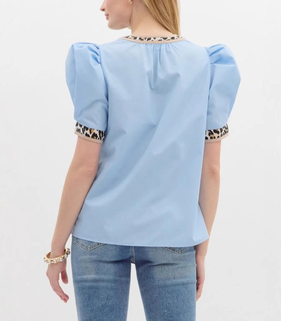 Summer Women's Loose Color Block V-Neck Short Sleeve Casual T-Shirt Top
