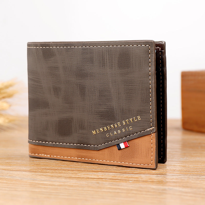 Men’s Retro Leisure Short Wallet – Multi-Card PU Leather Wallet with Coin Pocket