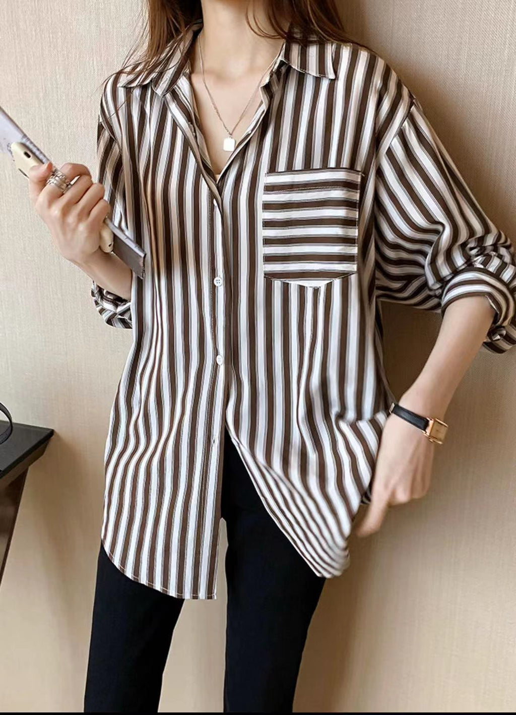 Women's Spring/Autumn Striped Shirt