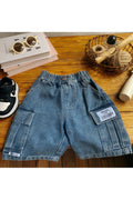 Kids Boys New Fashionable Middle Waist Elastic Belt Solid Color Summer Thin Section Loose Trendy Casual Shorts
