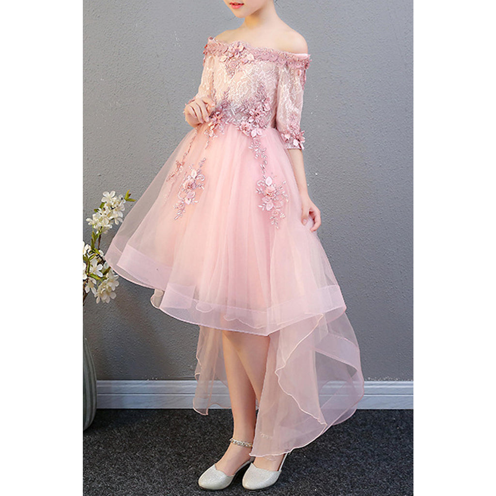 Kids Girls Flower Lace Fancy Party Dress