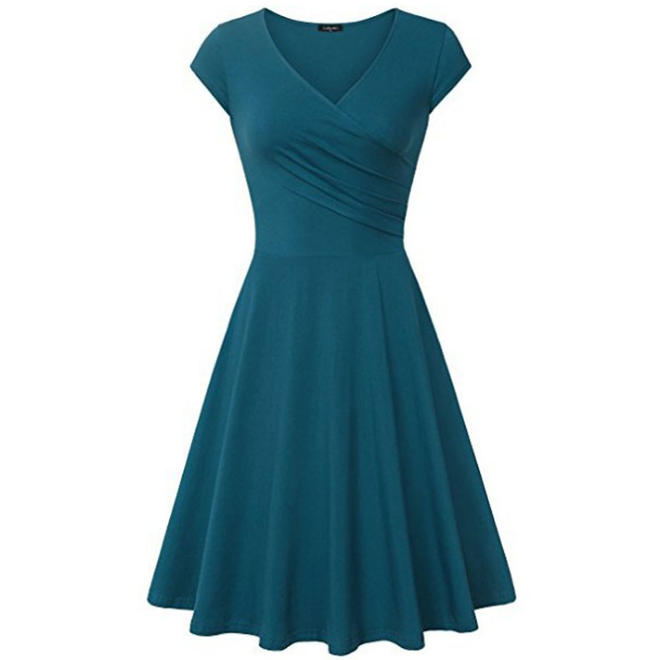 Women Cap Sleeve Slim & Stylish Solid Dress