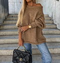 Women's Autumn & Winter Off-Shoulder Round Neck Sweater Pullover