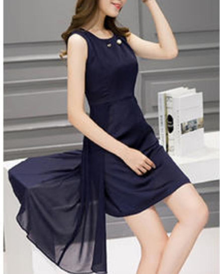 Women Sleeveless Chiffon Cocktail Dress