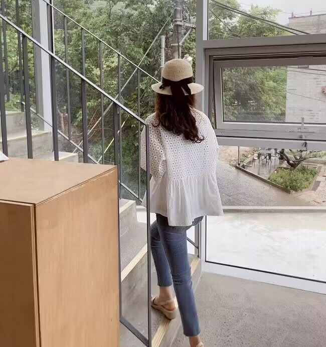 Women's Loose Lace Cotton Linen Cardigan Shirt – Lightweight Sun Protection Airy Jacket