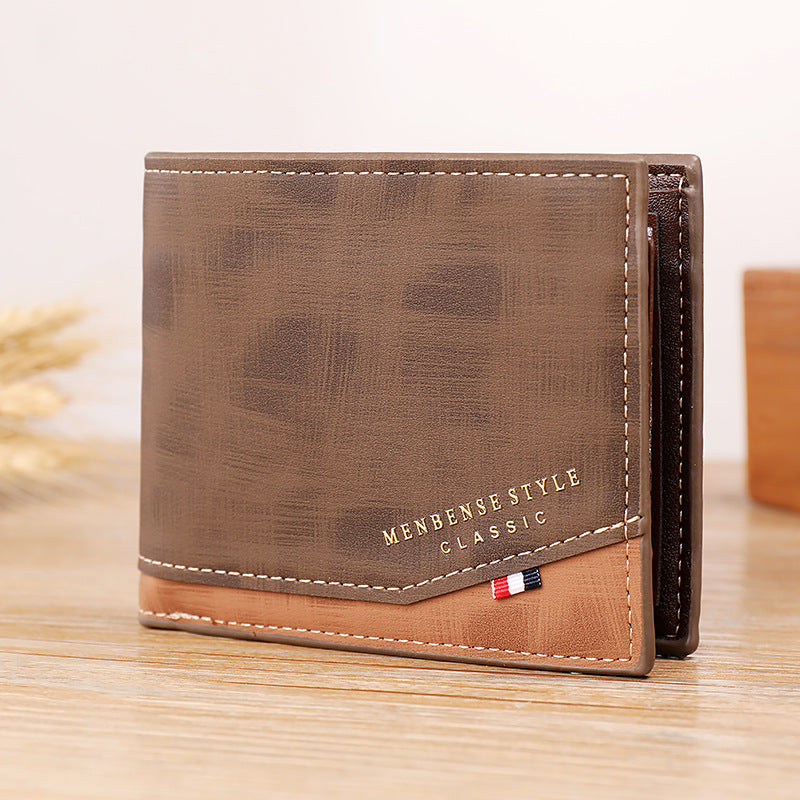 Men’s Retro Leisure Short Wallet – Multi-Card PU Leather Wallet with Coin Pocket