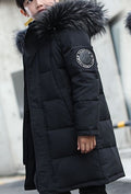Winter New Style Boys’ Mid-Length Thick Warm Cotton-Padded Coat – Trend Large Children’s Letter Design - RAC25JP3245BOW