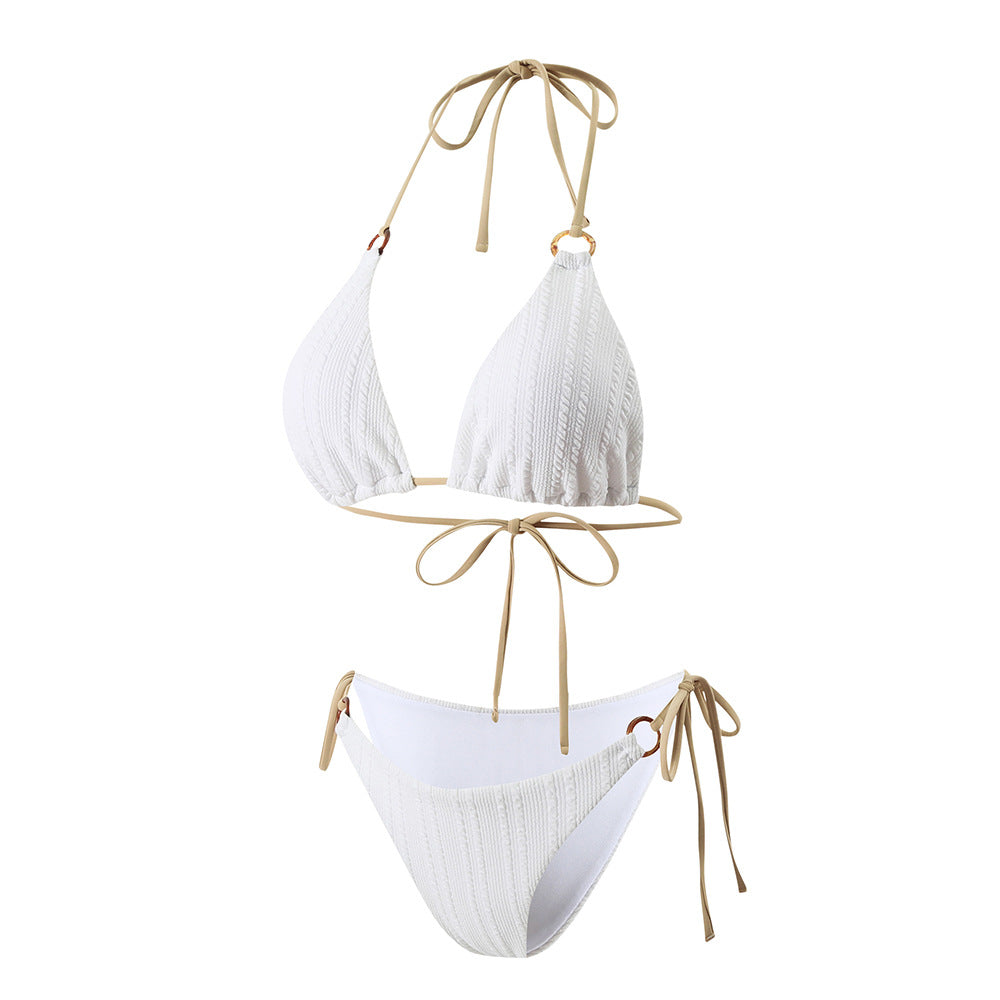 New Solid Color Strap Split Bikini Swimsuit for Women