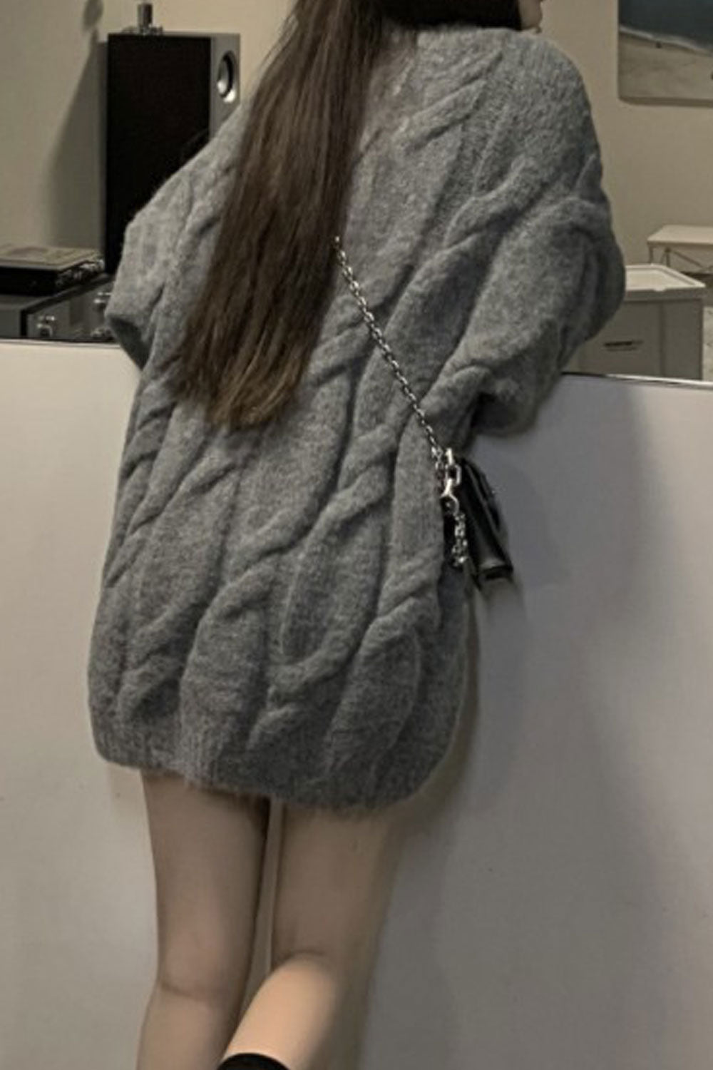 Women Pullover Knitted Long Sleeve Awesome Solid Colored Round Neck Casual Winter Sweater