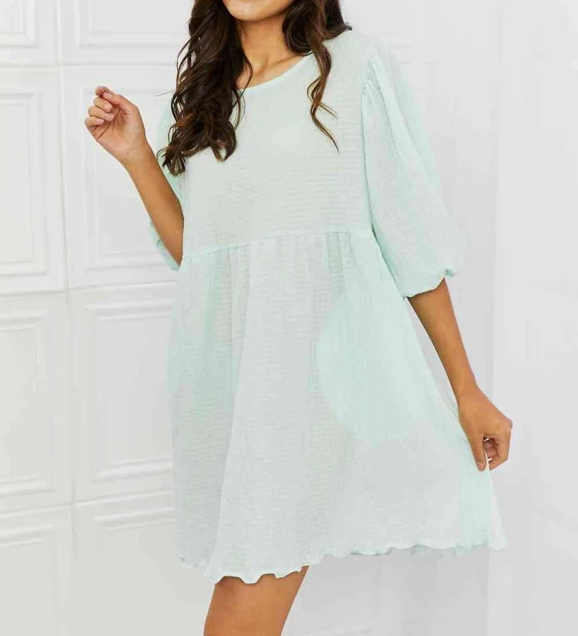 Women's Culture Code She's The One Full Size Puff Sleeve Mini Dress
