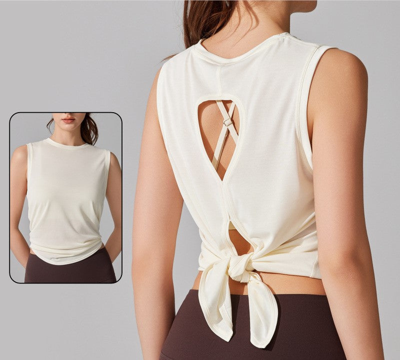 Sleeveless Sports Vest - Summer Running & Fitness Top, Loose Cover-Up, Slit Outerwear, Backless Yoga Wear
