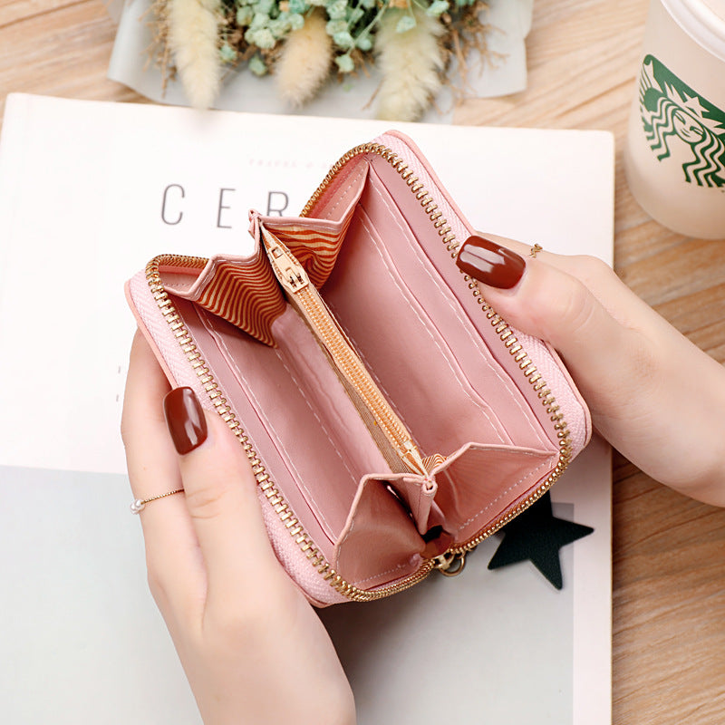 New Style Small Fresh Dot Color Matching Coin Clip – Trendy Women’s Mini Wallet Card Holder