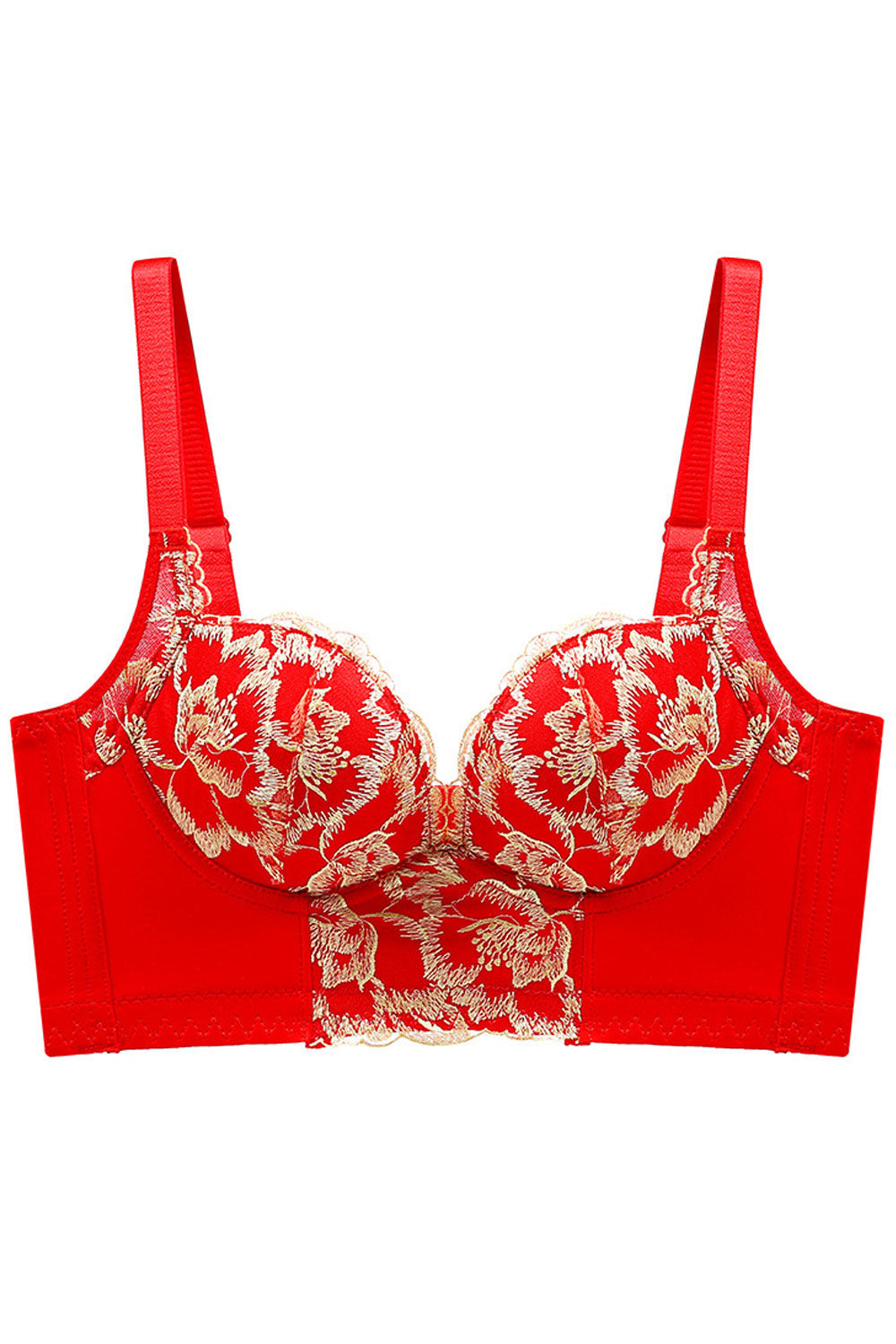 Women New style beautiful breathable embroiderd no steel ring anti-sagging adjustable push-up bra
