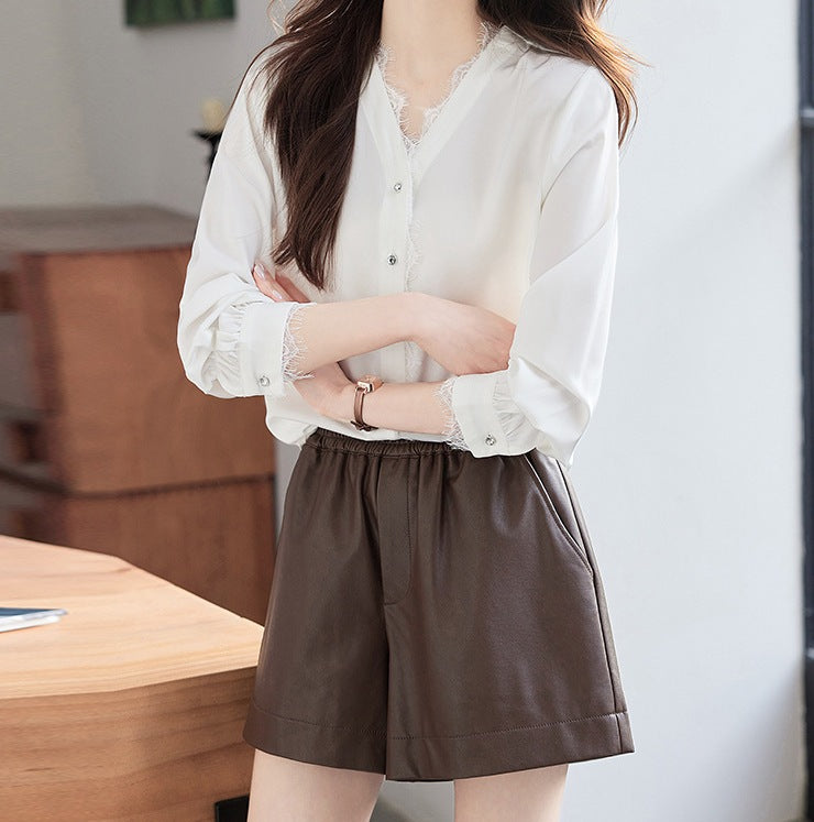 Women's Spring & Autumn Western-Style Long-Sleeve Shirt - High-End Fashion Blouse