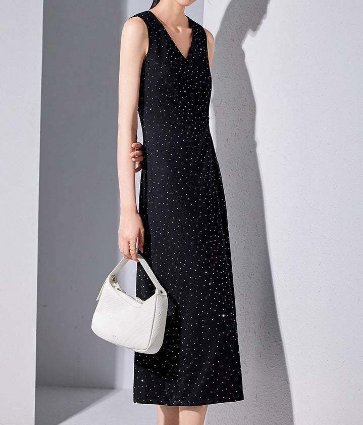 High-End Spaghetti Strap Autumn A-Line Dress for Petite Women