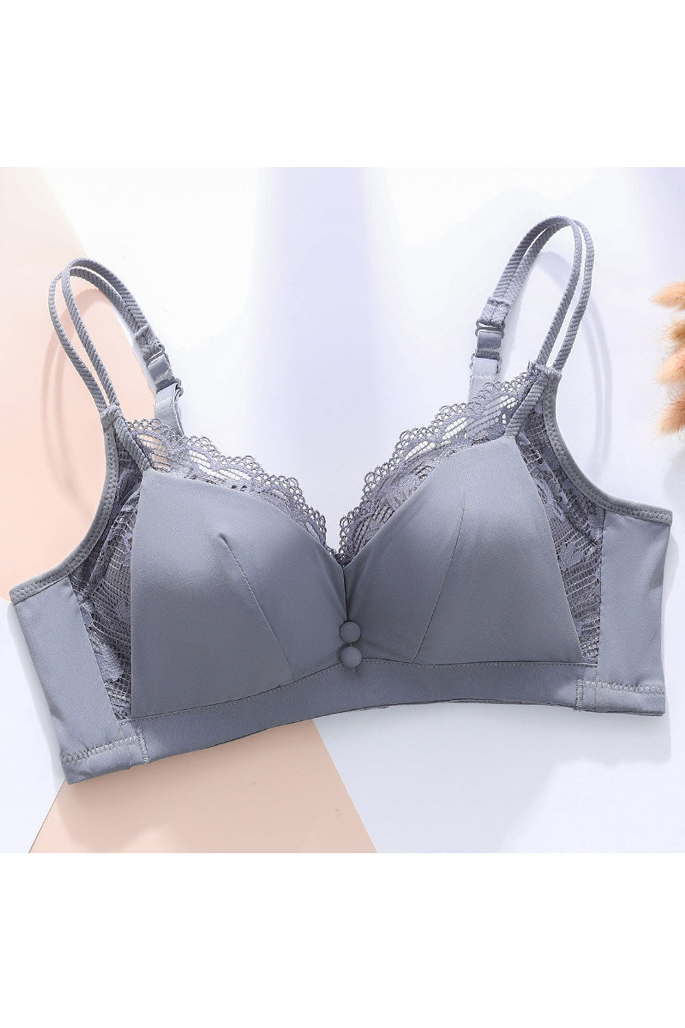 Women Three Hooks Non Wire C Cup Bra