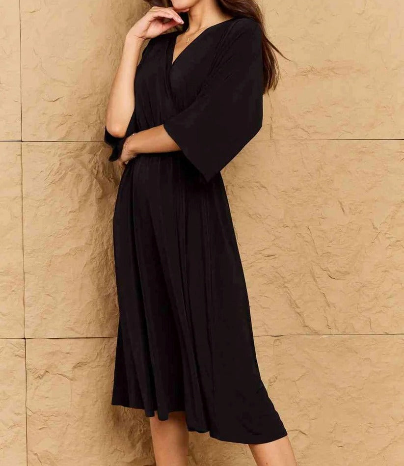 Women's OneTheLand Make Your Move Solid Surplice Midi Dress