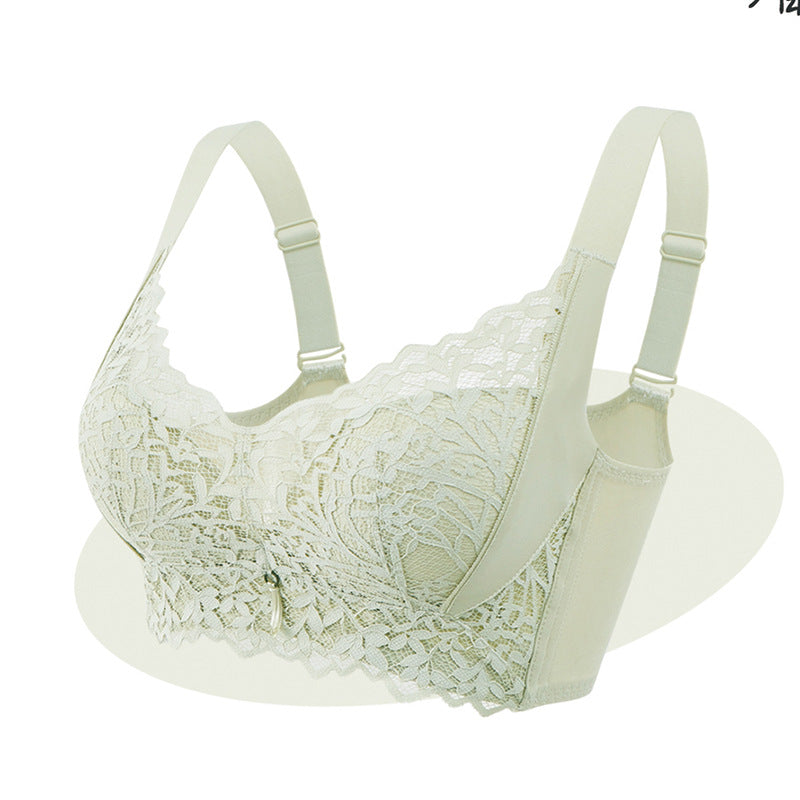 Breathable Lace Wireless Bra for Small Bust – Anti-Sagging, Gathered, Adjustable, Spring/Summer Comfort