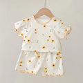 Baby Strawberry Floral Pajama Set – Trendy Short-Sleeved Top & Shorts Outfit - RAC26JP5385BATS