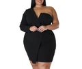 Women's Fashionable Slim Fit Bodycon Off-Shoulder Long Sleeve Dress