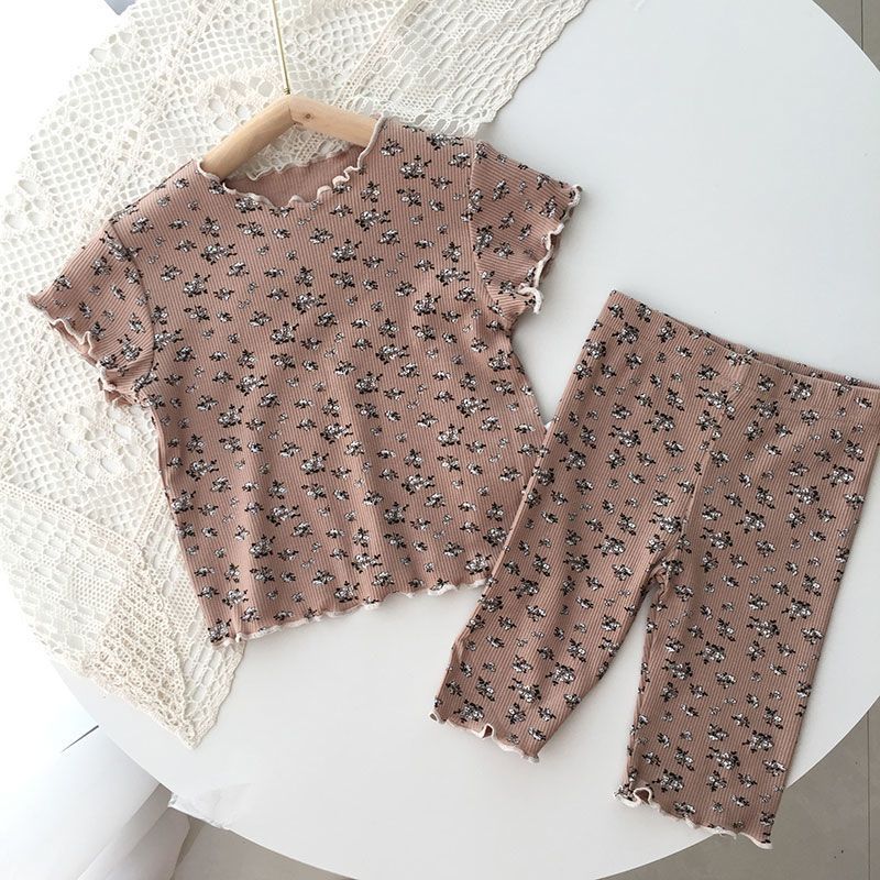 Summer Girls’ Long Wear Pajama Set – Polka Dot Ruffle Design Cute Sleepwear - RAC26JP5387BATS