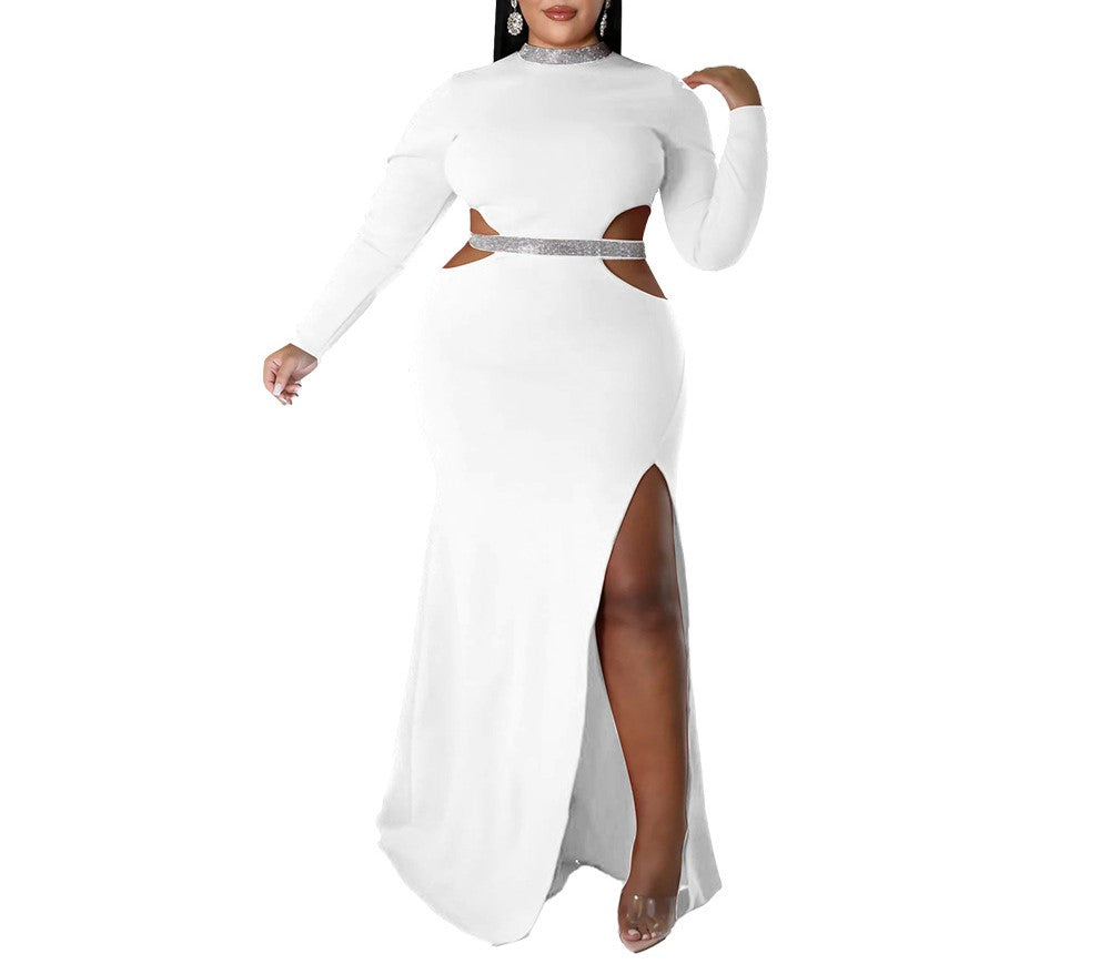 Chic Waist-Baring Slit Dress for Women – Elegant & Alluring Evening Wear