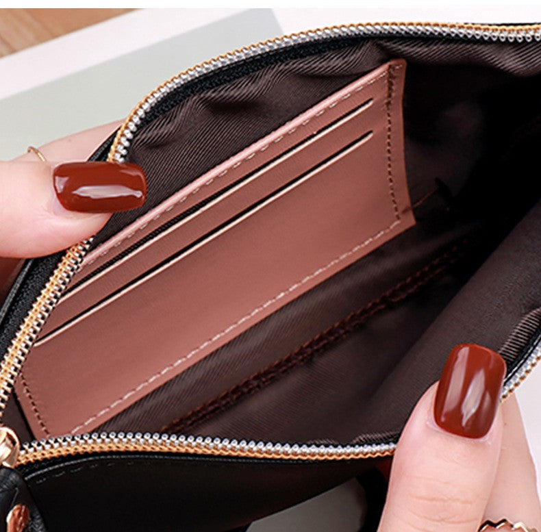 New PU Leather Cut-Out Zipper Women’s Mobile Phone Bag Coin Purse Wallet