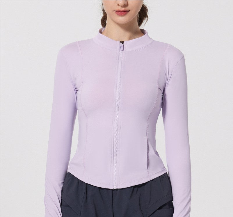 Summer Ice-Feel Thin Yarn Sun Protection Jacket - Lightweight Anti-UV Sports & Yoga Wear, Long Sleeve with Finger Holes
