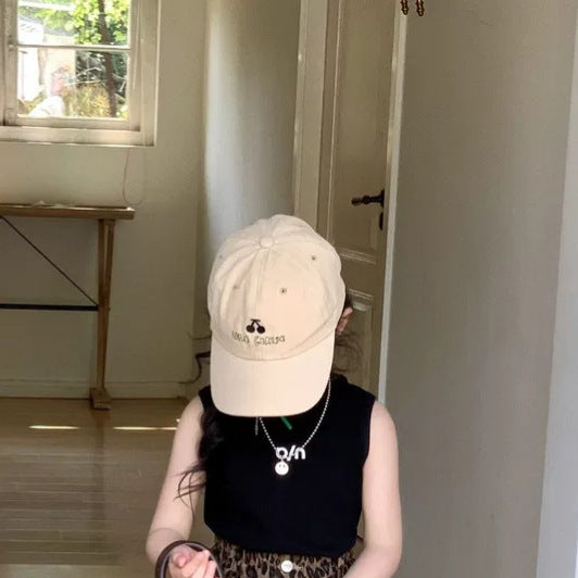 mer Girls’ Outfit Baby Stylish Letter Vest T-Shirt with Leopard Print Short Skirt - RAC26JP5394BATS