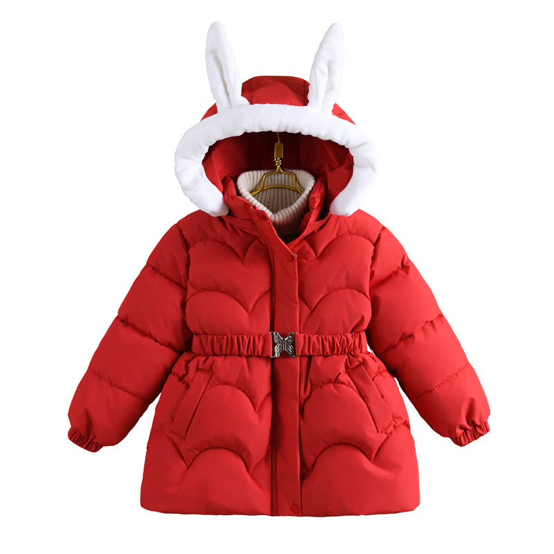 Winter Girls' Thickened Warm Faux Fur Coat – Cozy Plush Outerwear for Toddlers & Preschoolers - RAC25JP3242BOW