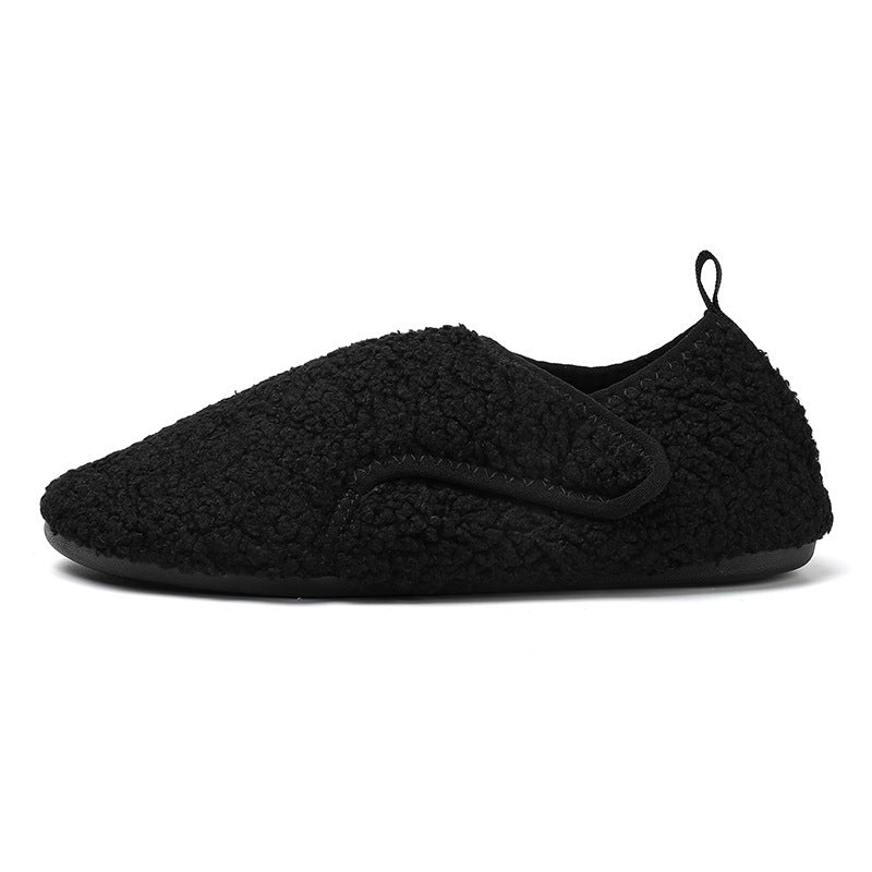 Autumn and Winter Velvet Cotton Slippers for Boys and Girls, Lazy Shoes, Non-Slip Soft-Soled Cotton Indoor Home Fitness Shoes